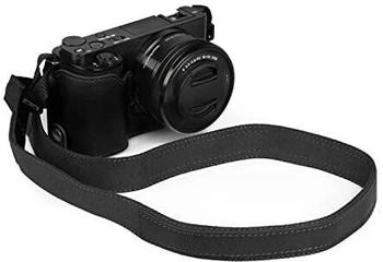 MegaGear MG2014 Ever Ready Genuine Leather Camera Half Case Compatible with Sony ZV-E10 (Black)