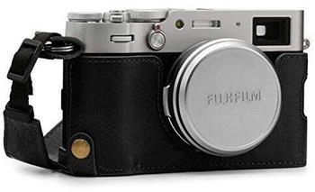 MegaGear MG1894 Ever Ready Genuine Leather Camera Half Case compatible with Fujifilm X100V - Black