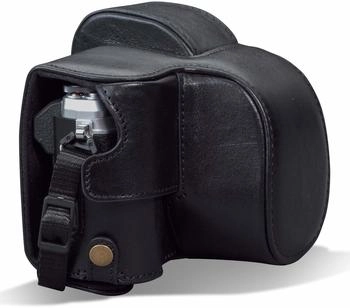 MegaGear MG1932 Ever Ready Genuine Leather Camera Case compatible with Olympus OM-D E-M10 Mark IV - Black