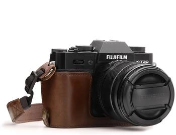 MegaGear MG958 Ever Ready Leather Camera Half Case and Strap compatible with Fujifilm X-T30 X-T20 X-T10 - Dark Brown