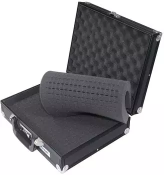 HMF Alu-Koffer mit Rasterschaumstoff, 36,5x29x12cm, schwarz (14531-02)