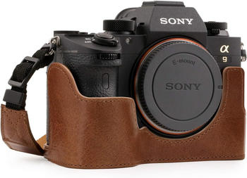 MegaGear Ever Ready Kamera-Halbtasche mit Trageriemen für Sony Alpha 7R III/7 III/9 braun