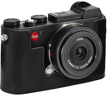 MegaGear Leica CL Ever Ready Echtleder Kamera-Halbtasche mit Trageriemen schwarz