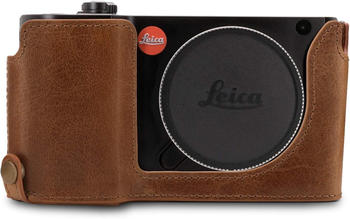 MegaGear Ever Ready Echtleder Kamera-Halbtasche + Trageriemen für Leica TL2/TL dunkelbraun