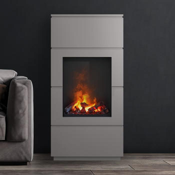 Noble Flame Noble Flame KANT Opti-myst platingrau - Dekoholz - Brennraum: schwarz, pulverbeschichtet (FKD-0650.PGR.D.SZ)