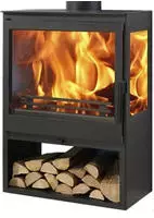 VDC Holzofen Onix 3V - Kamin mit Reinglassystem, Glaskeramikglas, Gusseisenrost,