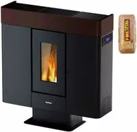 Freepoint Pelletofen "Moon airtight" kanalisierbare Warmluft, WIFI inklusive,