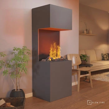 Glow Fire Beethoven Opti-Myst Cassette 600 mit Holzdekoration grau