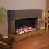 Glow Fire Curie E-Motion 3D mit Keramikholz und Steinen grau