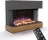 Glow Fire Curie E-Motion 3D mit Keramikholz und Steinen grau