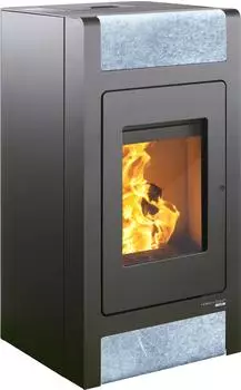 Haas+Sohn HSP 2.stone Pelletofen 8,6 kW Korpus perl-schwarz, Verkleidung Speckstein (0501010070000)