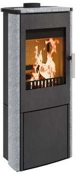 Haas+Sohn MONTEGROTTO 6 kW Korpus perl-schwarz, Verkleidung Stein Serpentino