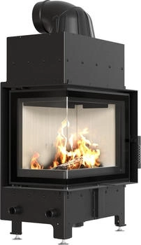 Kratki Luftkamin FLOKI S 8 kW links wei&szlig;er Brennraum