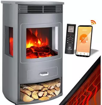 Kesser Prio Elektrokamin mit Heizung WiFi App 950/1900 W