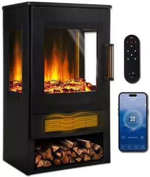 Ambiness Magnus Elektrokamin mit LED-Flammeneffekt 2000W schwarz
