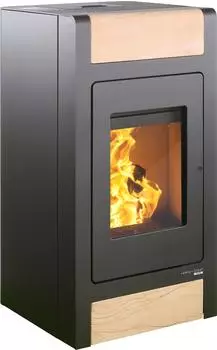 Haas+Sohn Pelletofen HSP 2.stone 8,6 kW Korpus perlschwarz Verkleidung Woodstone (0501010080000)