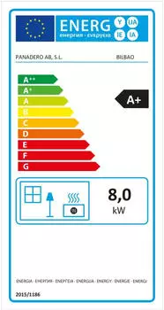 Panadero Bilbao große Sichtscheibe 8 kW Stahl schwarz