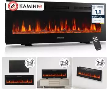Kaminio 3in1-Elektrokamin Marlon mit 3D-Flammeneffekt 12 Flammen 50 (EF02-55)