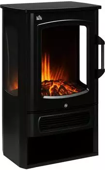 HomCom LED Elektrokamin mit Flammeneffekt 1000/2000 W 44,5x32x74 cm (820-299V90BK)