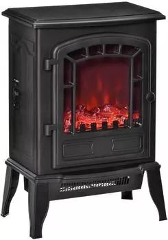 HomCom Elektrokamin Kunststoff/Glas 39 x 24 x 56,5 cm schwarz