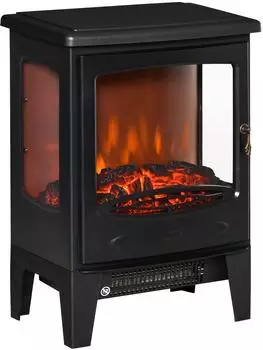 HomCom Elektrokamin Stahl ABS 39 x 26 x 54,8 cm schwarz (DE820-222V90BK0431)