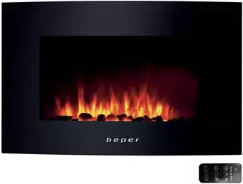 Beper RI.503 Elektrischer Wandkamin Glasfront Flammeneffekt 2000W (RI.503)