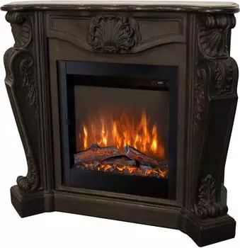 Xaralyn Louis Elektrokamin Naturstein schwarz 1500W mit Fernbedienung (Louis ELE-B)