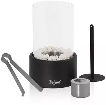 Zelsius Tischkamin Indoor/Outdoor Ethanol, &Oslash;16,5x27cm, schwarz (TF3S)