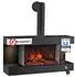 Kaminio LIZ Elektrokamin mit Ofenrohr, 3D-Flammeneffekt, Schwarz (EM01-FP01)
