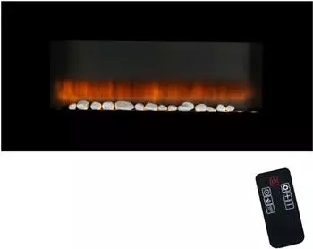 Classic Fire Vancouver Wandkamin LED-Flammen Fernbedienung 2000W, Schwarz