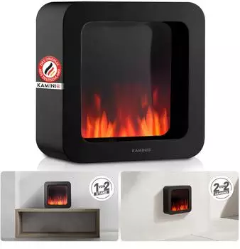 Kaminio Tischkamin MIA L elektrisch, 3D-Flammeneffekt, Akku, schwarz