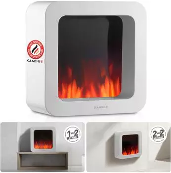 Kaminio MIA XL Elektrischer Tischkamin 3D-Flammeneffekt, Akku, Wei&szlig; (MIA XL)