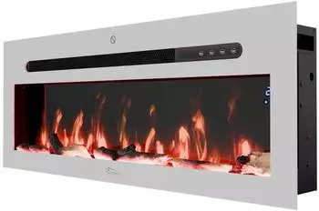 Tronitechnik Panorama Wandkamin LED Flammeneffekt 900/1800W wei&szlig;, dimmbar, App-Steuerung