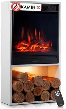 Kaminio Hugo Elektrokamin 1800W 3D-Flammeneffekt, wei&szlig; (EF07)