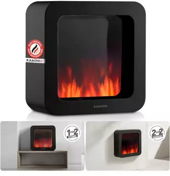 Kaminio MIA XL Elektrischer Tischkamin 3D-Flammeneffekt, Akku, schwarz (EF10)