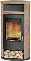 Fireplace Kaminofen ""Alicante Loticstone"" edler Sandstein, Tee- und Holzfach