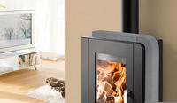 Haas + Sohn Kaminofen "ARUBA 220.17-ST perl-schwarz/Quarzit grau"