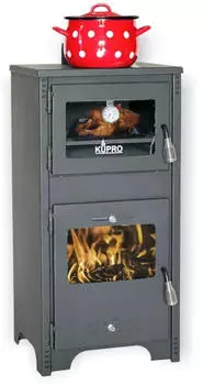 Kupro Email Kupro Ever 2 Kaminofen mit Backfach und Herdplatte 7,85 kW schwarz
