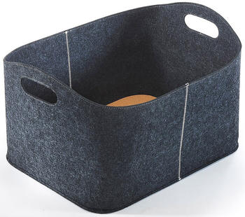 kobolo Filz-Kaminholzkorb mit Grifflöchern 55x43x29cm dunkelgrau (48041-23)