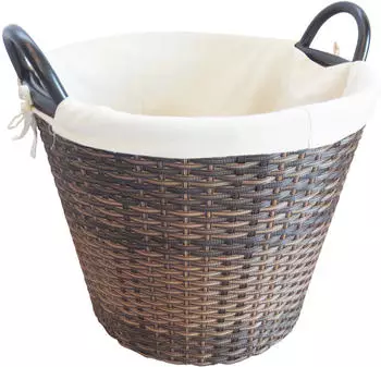 Habau Feuerholzkorb Ø43x33cm braun beige (2713)