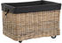 Krines Home Kaminholz-Rollkorb 70x48cm Rattan grau/natur