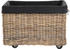 Krines Home Kaminholz-Rollkorb 70x48cm Rattan grau/natur