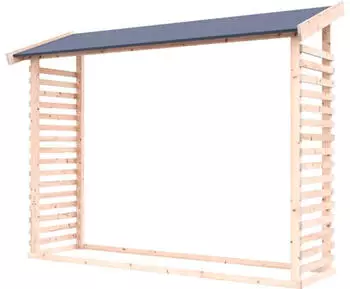 Karibu Kaminholzunterstand inkl Dacheindeckung 226,2 x 60,4 x 183,8 cm naturbelassen (38590)