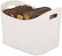 Relaxdays Holzkorb Kunstleder XL cremeweiß (10038688_60)