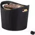 Relaxdays Kaminholzkorb Kunstleder schwarz L (10028790_59)