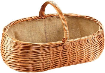 kobolo Kaminholzkorb oval Weide/Jute (29176-16)