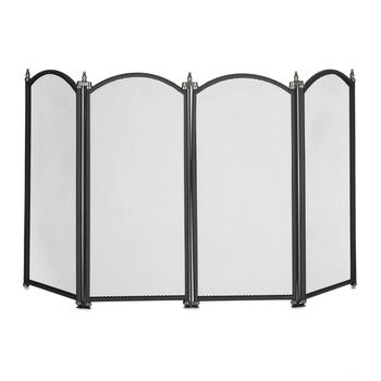 Relaxdays Funkenschutzgitter 4-teilig Metall schwarz (10049077)