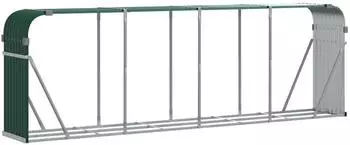 vidaXL Holzkorb Grün 300x45x100cm Verzinkter Stahl