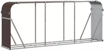 vidaXL Kaminholzunterstand Braun 234x45x100cm Verzinkter Stahl