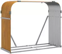 vidaXL Kaminholzunterstand Holzoptik 120x45x100 cm Verzinkter Stahl